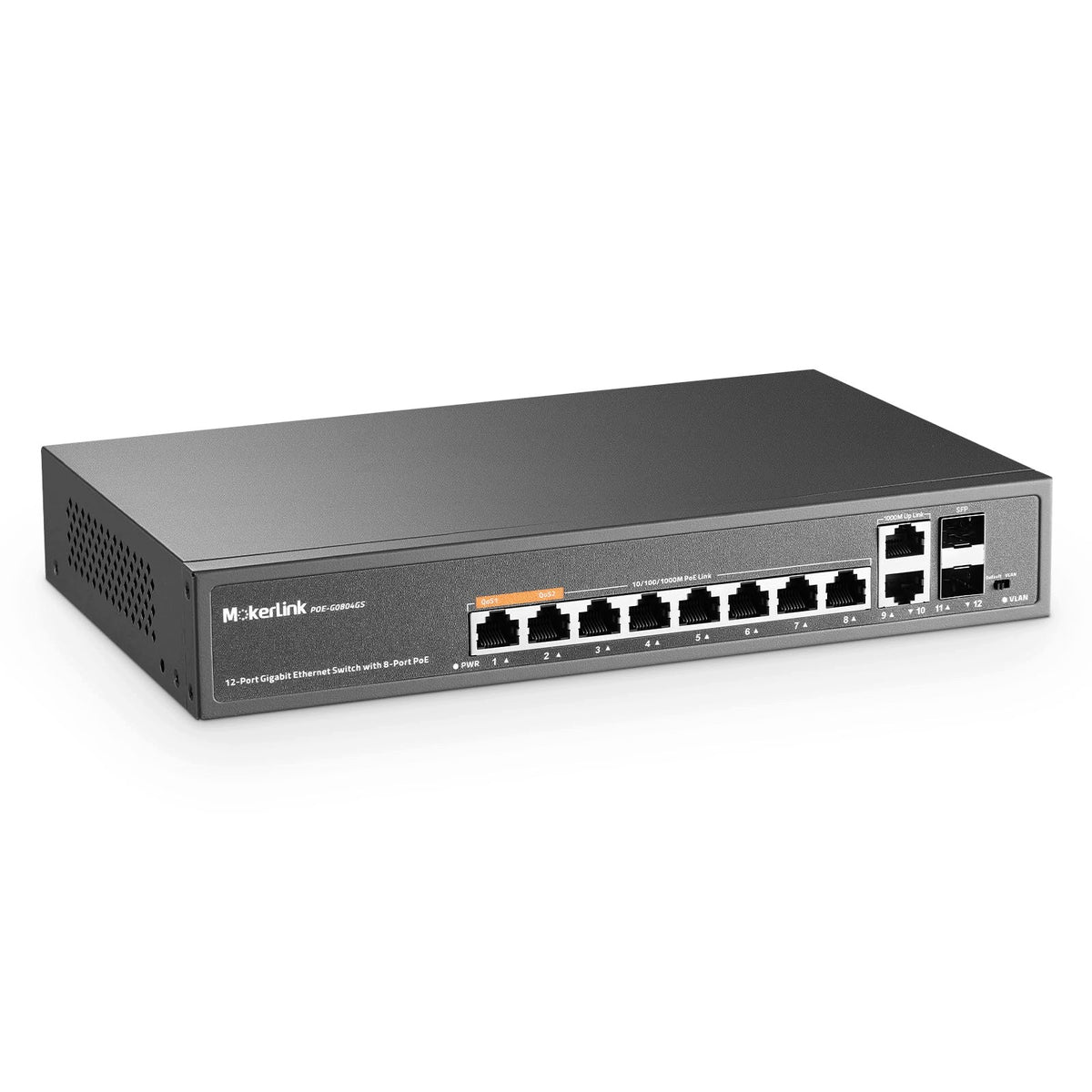12-Port Gigabit PoE Switch 120W PlugPlay Unmanaged