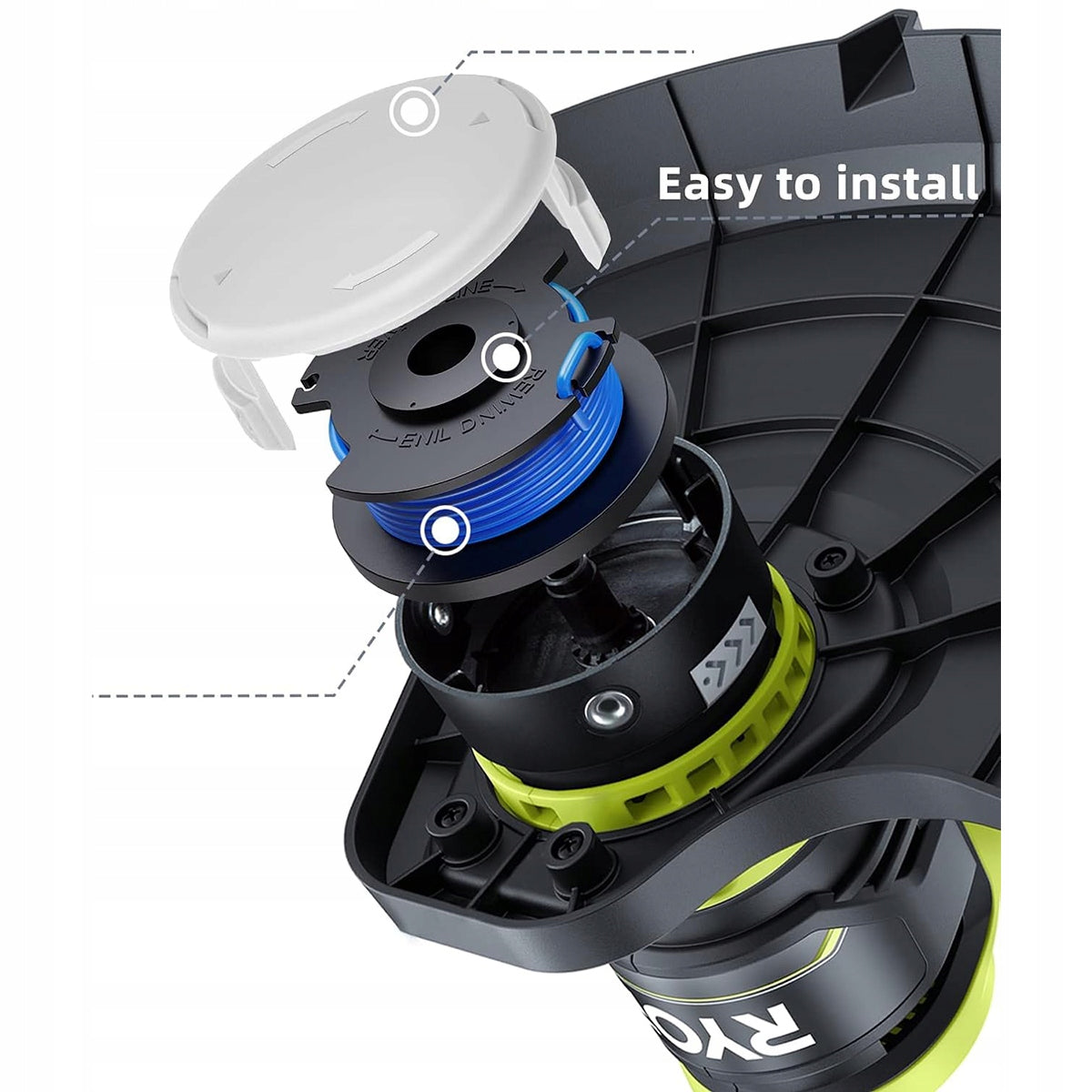 12 pieces Spool with 1,65mm line for Ryobi 3.3M trimmer Brand no brand