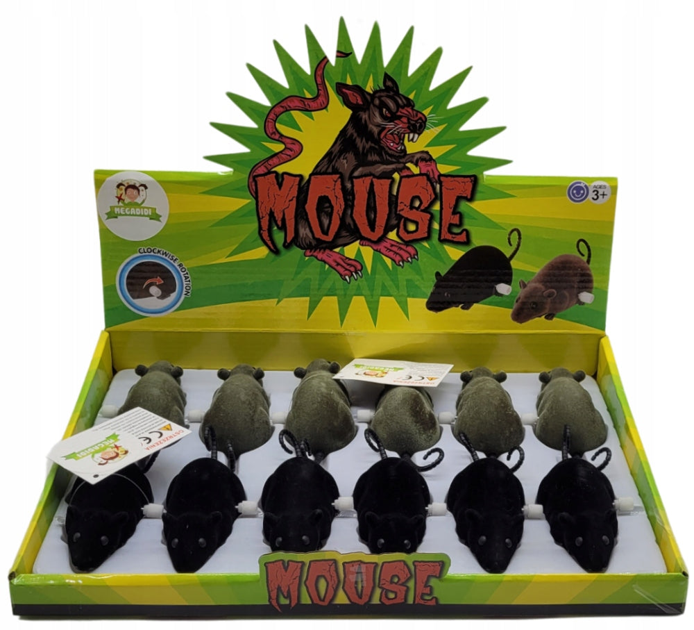 12 x MOUSE cat mouse RUNNING 12cm BLACK and GRAY ORIGINAL DISPLAY