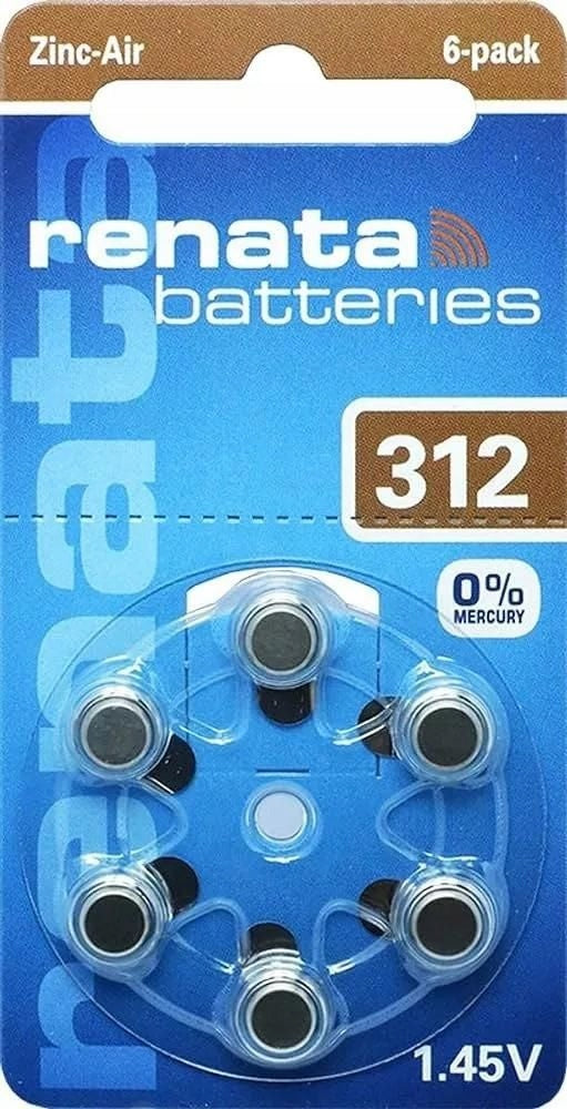 12 x Renata HEARING AID BATTERIES 312 6 pcs Hearing Aid Battery