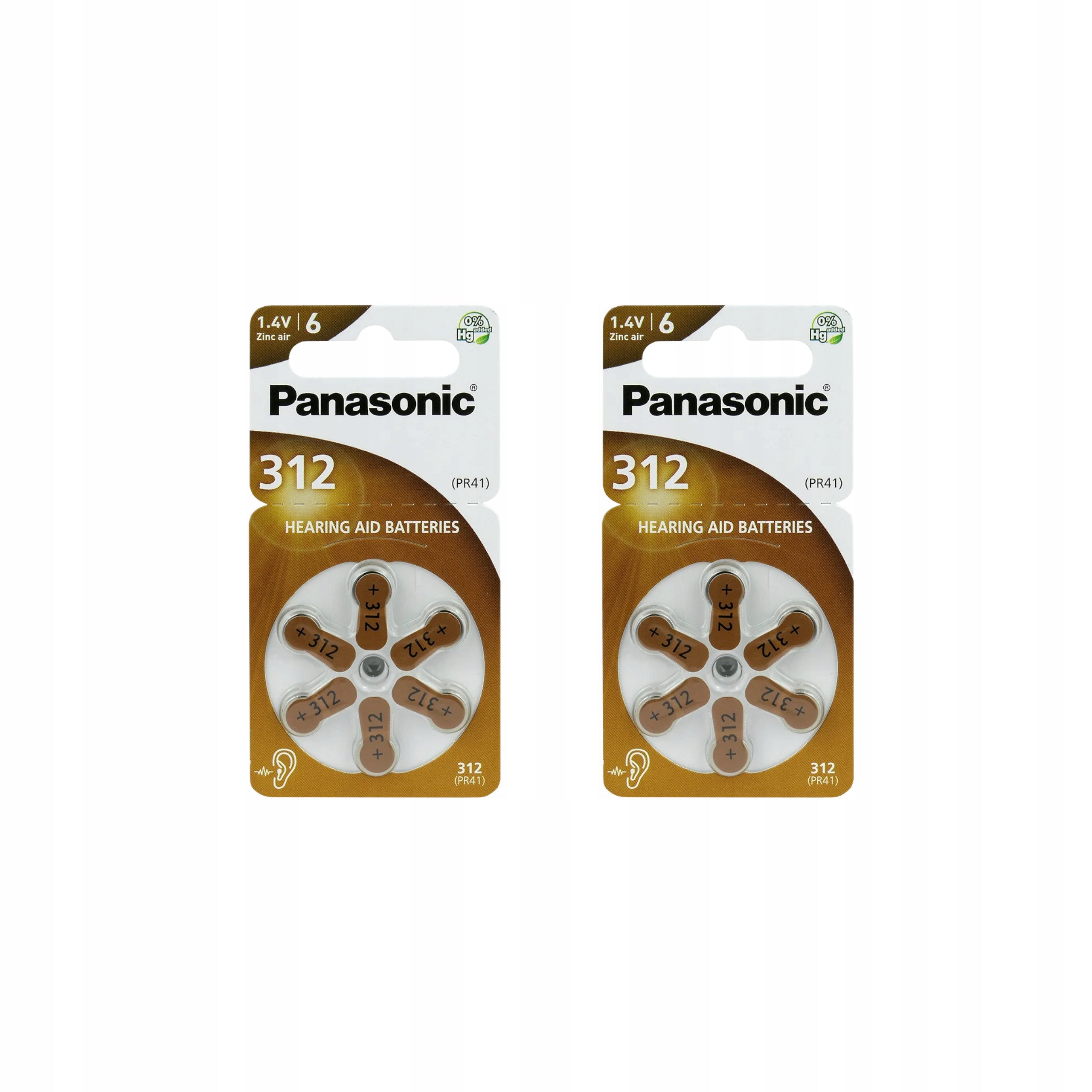 12 x batteries 312 Panasonic PR312 PR41 hearing s312 p312