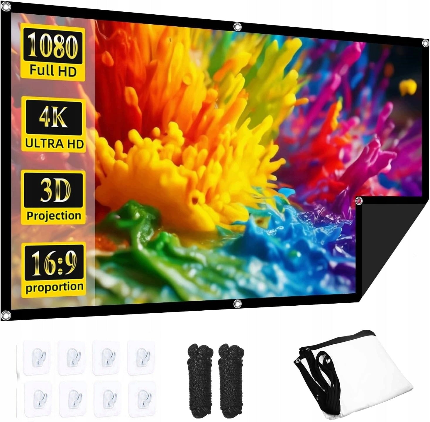 120 Cali 16:9 Projection Screen for Outdoor Home Theater Garden Model 785516791559