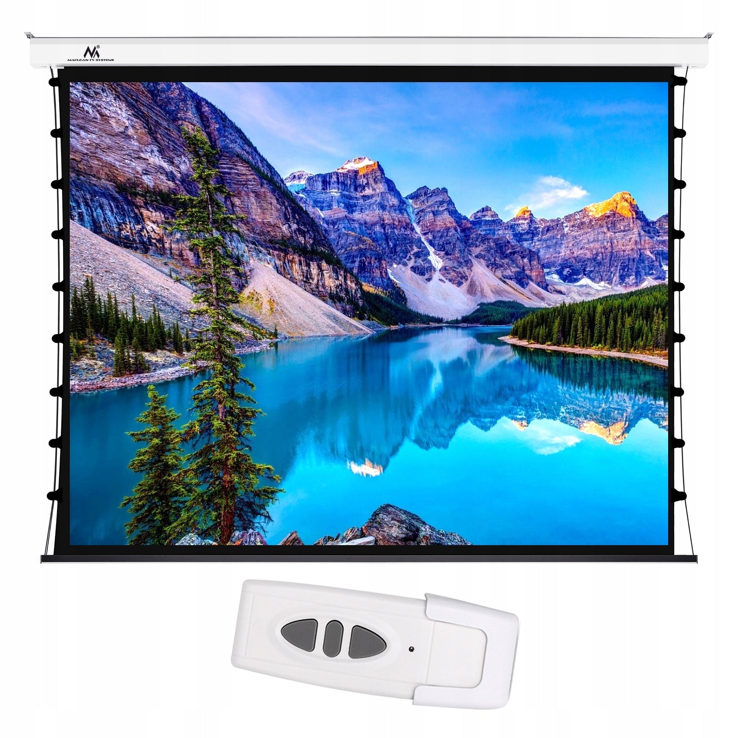 120'' ELECTRIC PROJECTION SCREEN WITH TENSION AND REMOTE CONTROL MACLEAN MC-993