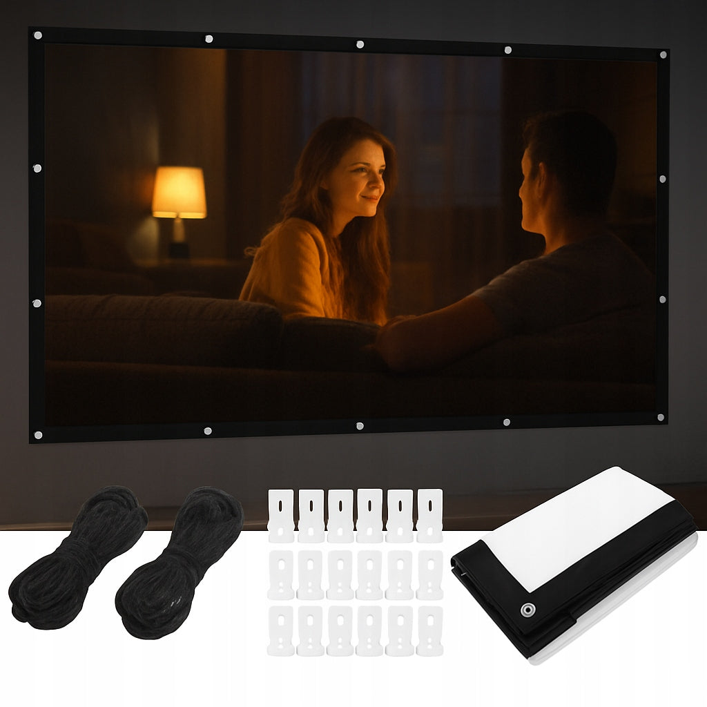 120 INCH 16:9 HD PROJECTION SCREEN PORTABLE FOR HOME SCHOOL CAMPING Packaging status original
