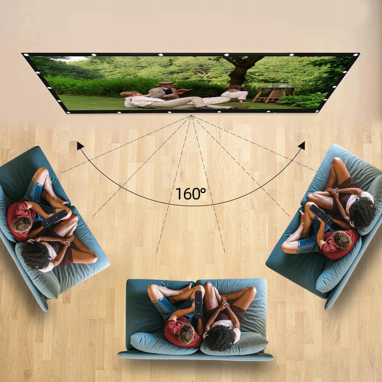 120" Outdoor Film Screen – Double Sided Projection + Hooks Model ekran projekcyjny