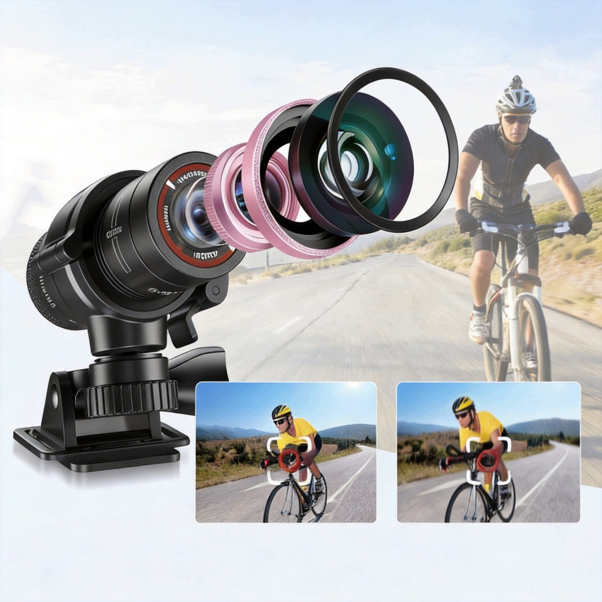 120° SPORTS RECORDER FOR FULL HD HELMET BIKE 1080P WATERPROOF BLACK Model 6953495309896
