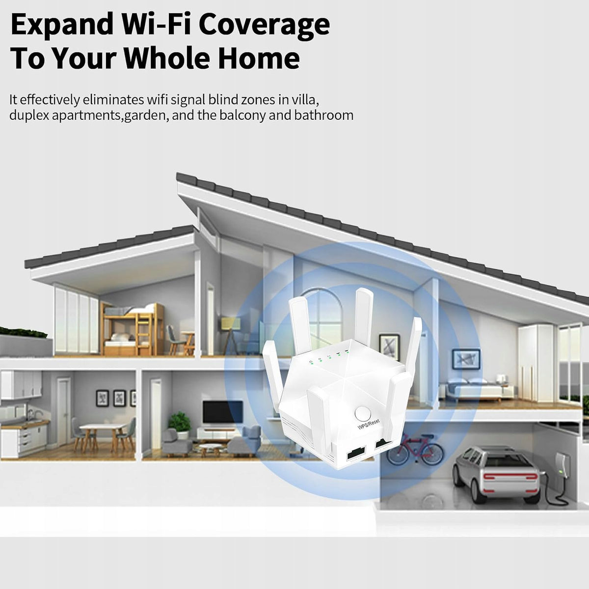 1200 Mbps Wi-Fi Amplifier – Dual Band 2.4 GHz + 5 GHz Manufacturer code A017051