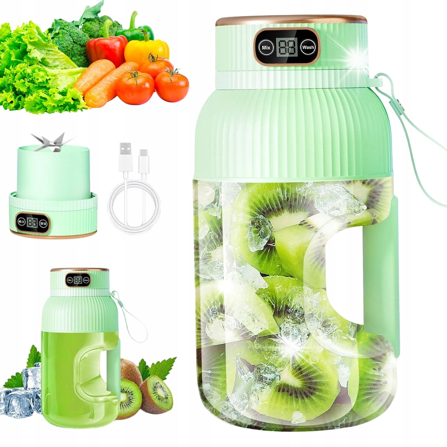 1200ML ELECTRIC HAND JUICER WITH NON-SLIP HANDLE