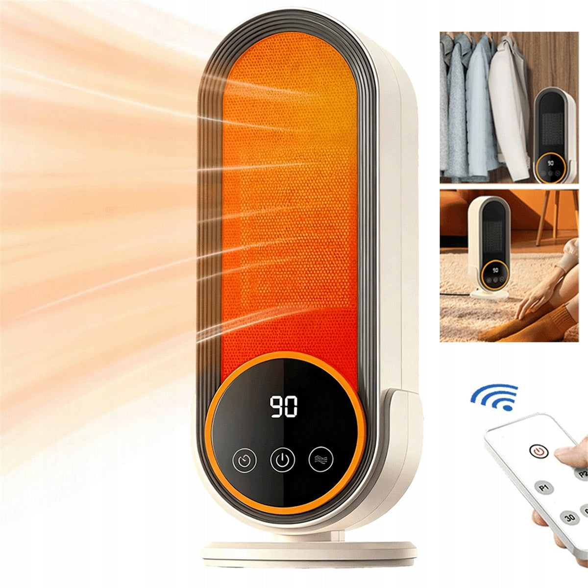 1200W ELECTRIC HEATER WITH LED DISPLAY AND REMOTE CONTROL