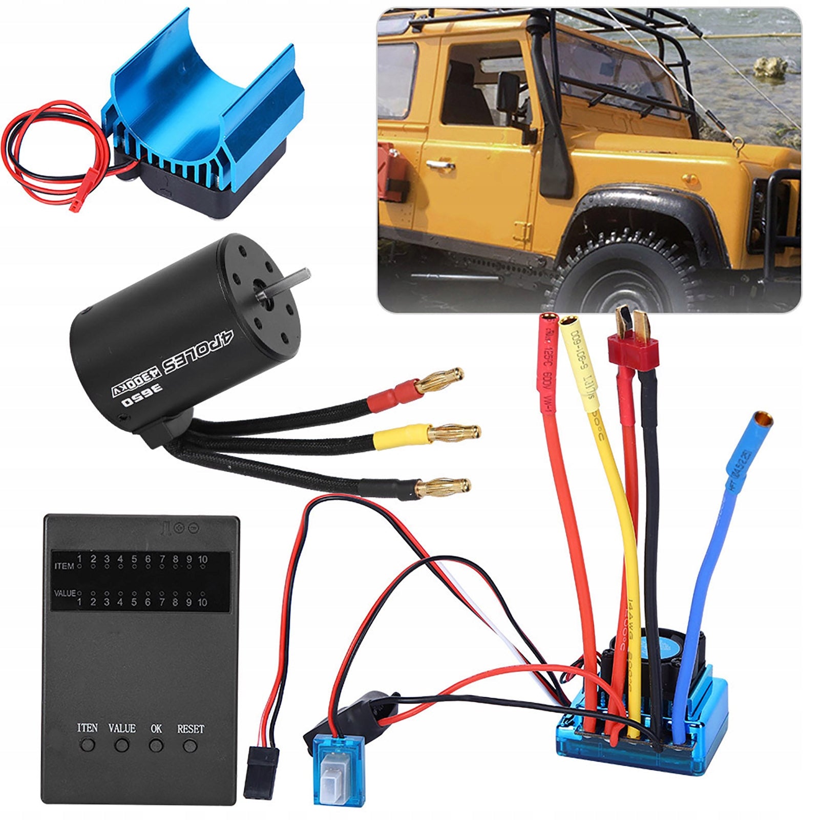120A HEATSINK SOFTWARE CARD SET 3650 MOTOR 4300KV AKCESORIA RC