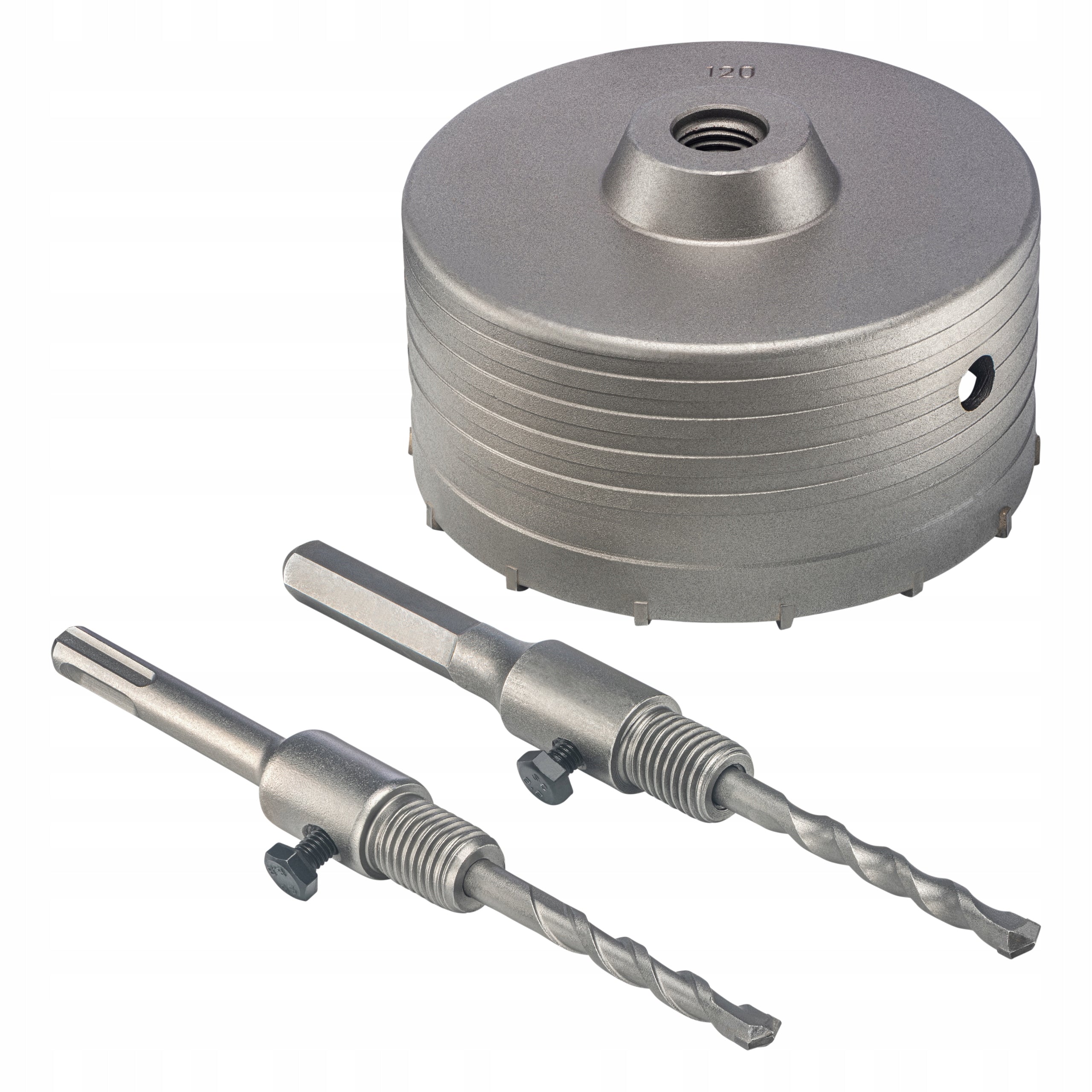 120MM TCT HOLE SAW SET, HEX ADAPTER, SDS+ ADAPTER