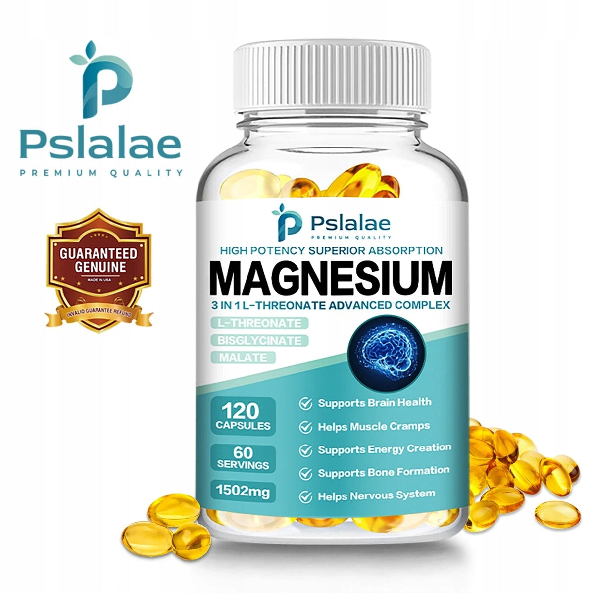 120pcs Magnesium -Brain and Memory Health Enhancer -L-Treonian,B isgli... EAN (GTIN) 0074283236197