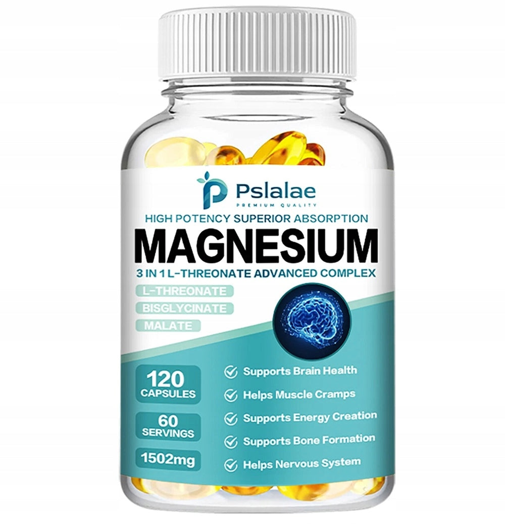 120pcs Magnesium -Brain and Memory Health Enhancer -L-Treonian,B isgli...