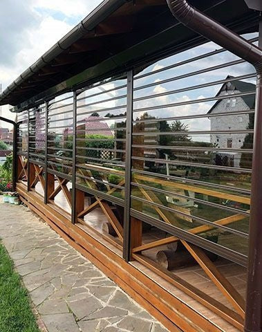 1230x1000 Polycarbonate Outdoor Transparent Blind Additional information operator included