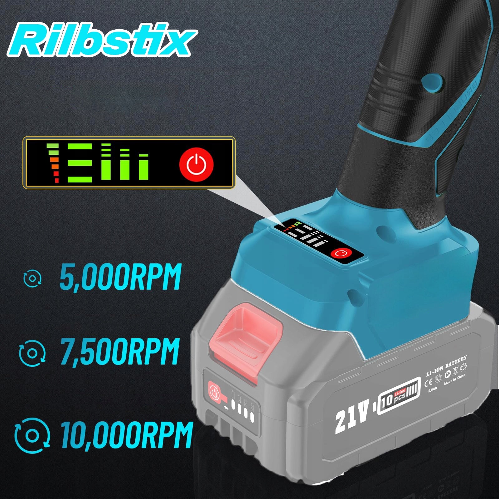 125MM 1000W RILBSTIX CORDLESS ANGLE GRINDER for Makita Battery Packaging status original