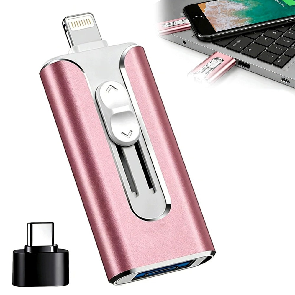 128GB USB Flash Drive 3-in-1: Lightning, Micro USB, USB 3.0 for iPhone, Android, Tablet, Laptop