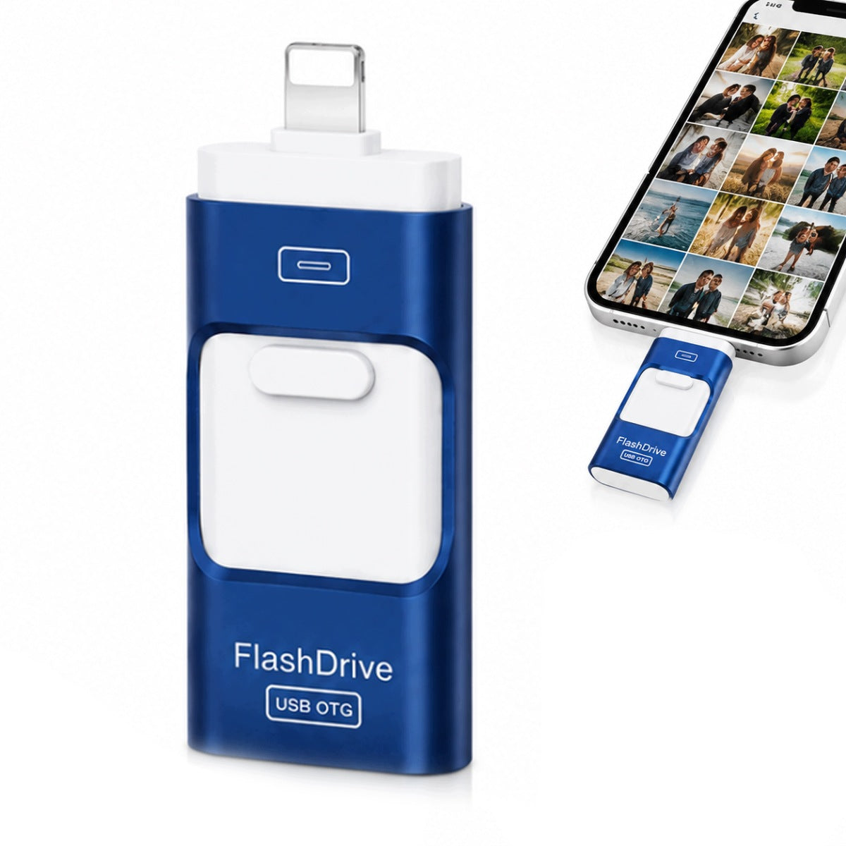 128GB USB Flash Drive 4-in-1: Micro-USB, Lightning, USB-C, USB 3.0