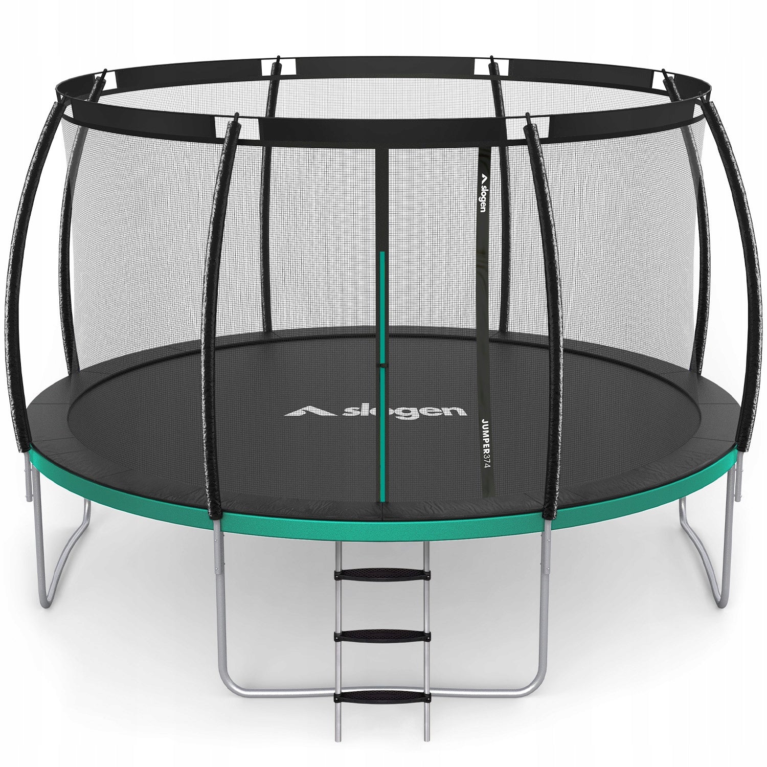 12FT GARDEN TRAMPOLINE FOR CHILDREN INTERNAL MESH LADDER 374cm SLOGEN