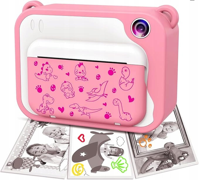 12Mpx 1080p Pink Baby Camera With Thermal Printer Manufacturer code Aparat natychmiastowy z drukarką róż