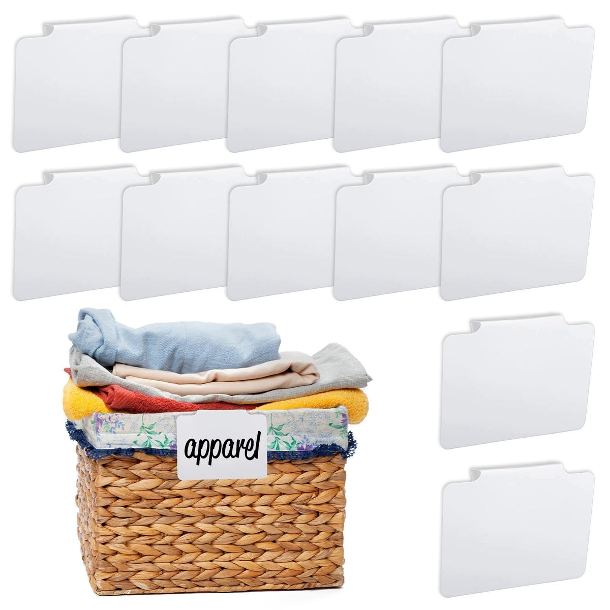 12PCS LABEL HOLDERS CLIP BASKET LABEL CLIPS WHITE