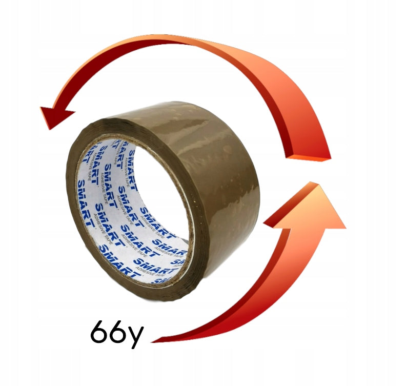 12PCS PACKING TAPE BROWN 48/66y (60m) adhesive strong SMART 12pcs Brand Smart