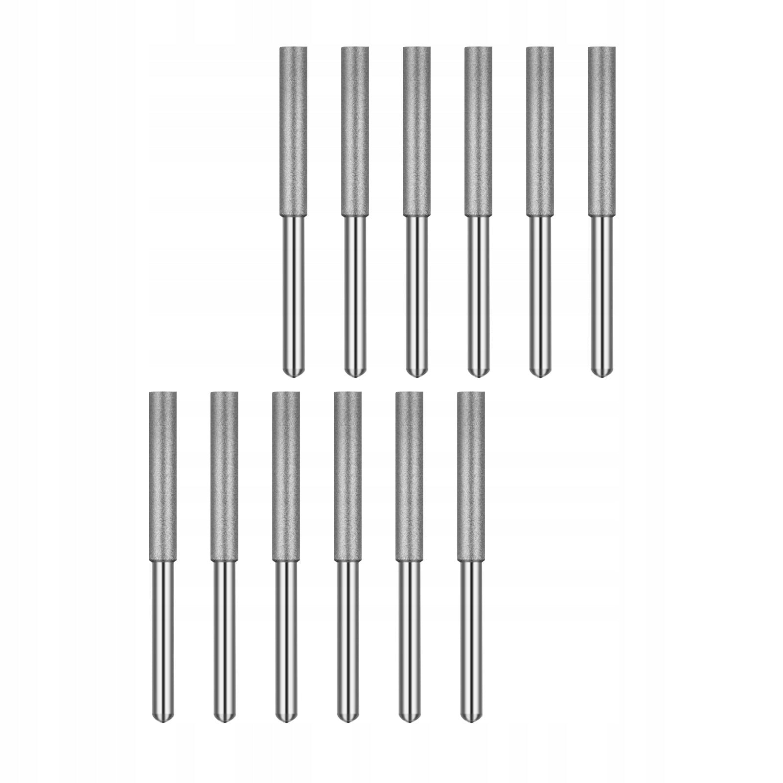 12Pcs Diamond Chainsaw Sharpener Chainsaw Sharpening Kit Silver 4mm Brand no brand
