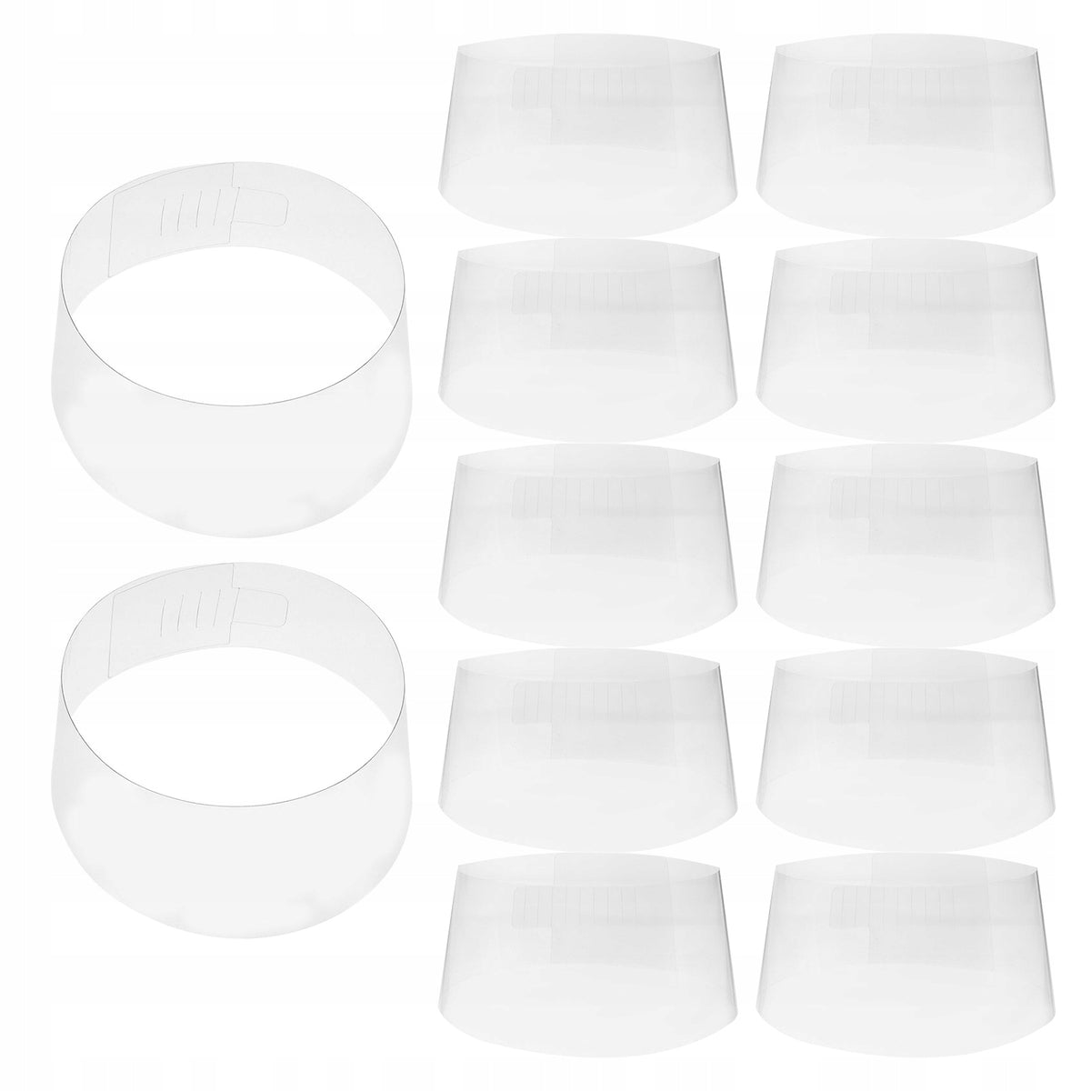 12Pcs Transparent Plastic Hat Shapers with Adjustable Buckle for Home