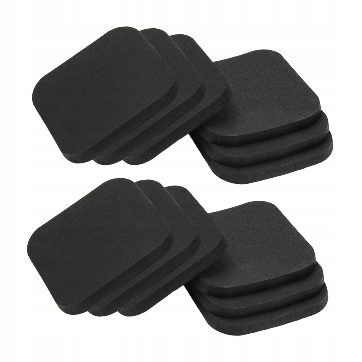 12Pcs Treadmill Mat Portable for Exercise Bike Weight Benches Rowing black Packaging status original