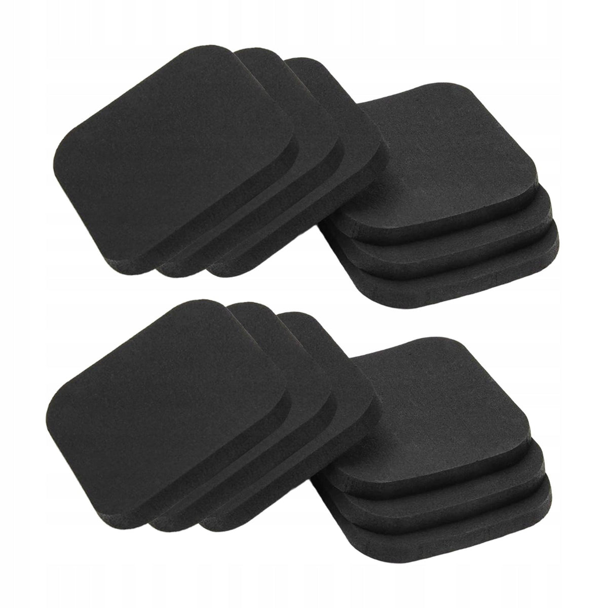 12Pcs Treadmill Mat Portable for Exercise Bike Weight Benches Rowing black
