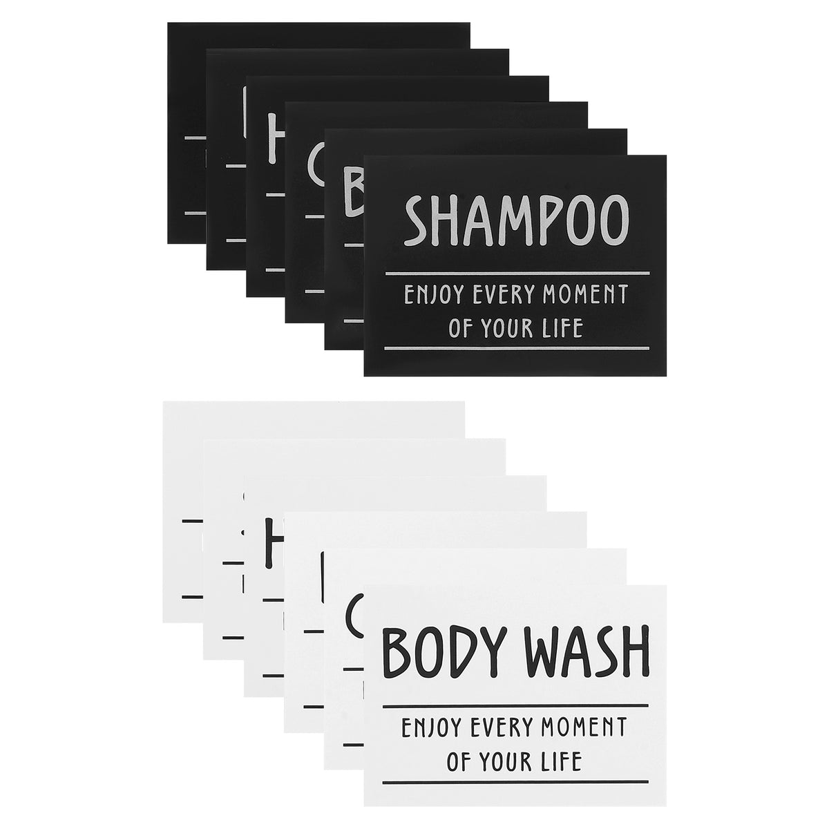 12Pcs Waterproof Bathroom Labels for Bottles with Colorful Durable Stickers