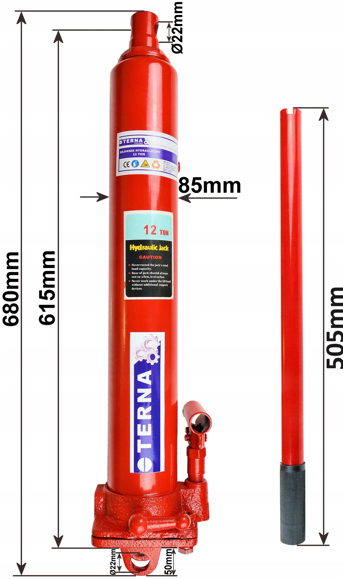 12T TON HYDRAULIC CYLINDER FOR CRANE UNSCREWABLE BASE CRANE LIFT Manufacturer code SIŁOWNIK 12 TON