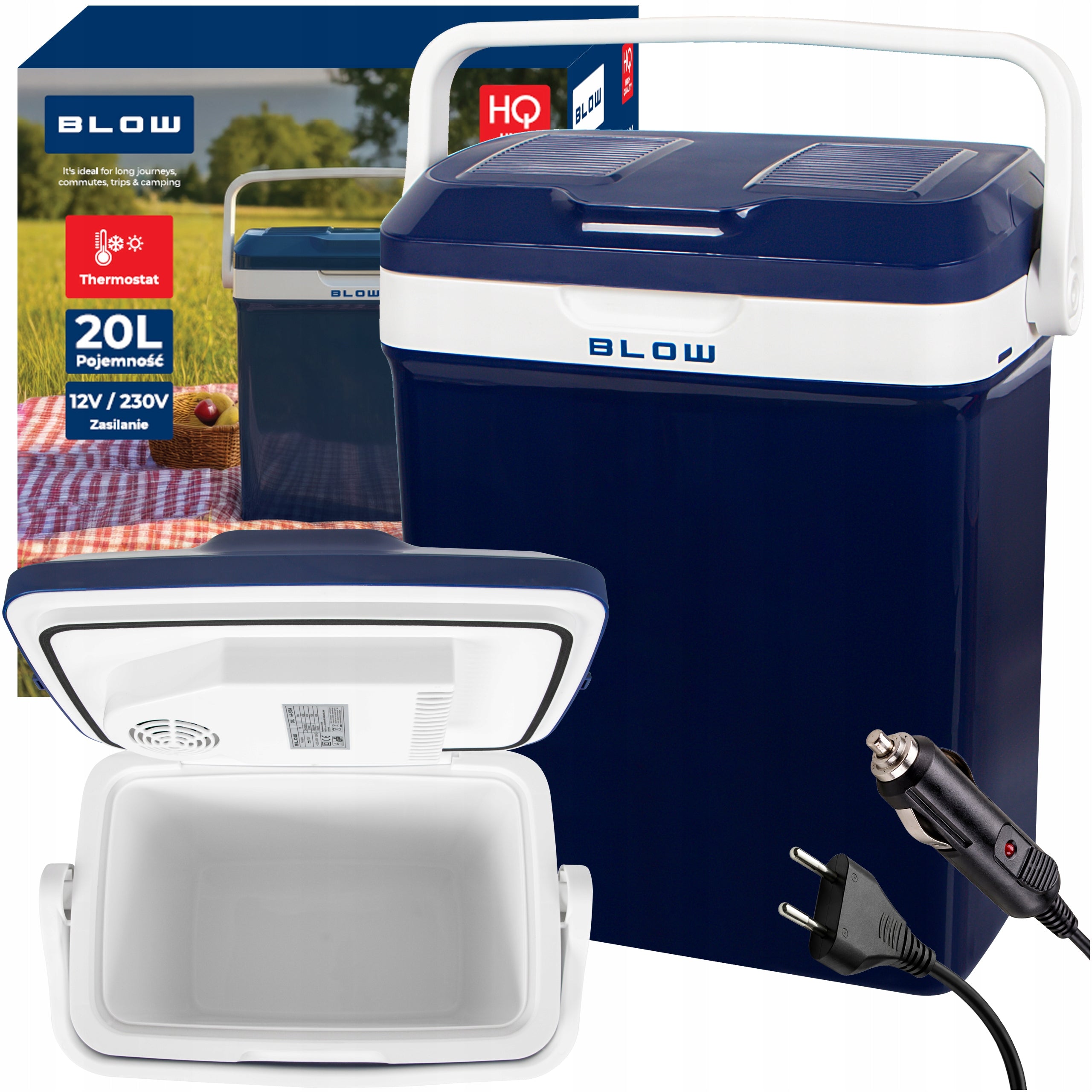 12V 230V PORTABLE CAR TOURIST REFRIGERATOR WITH HEATING FUNCTION 20L