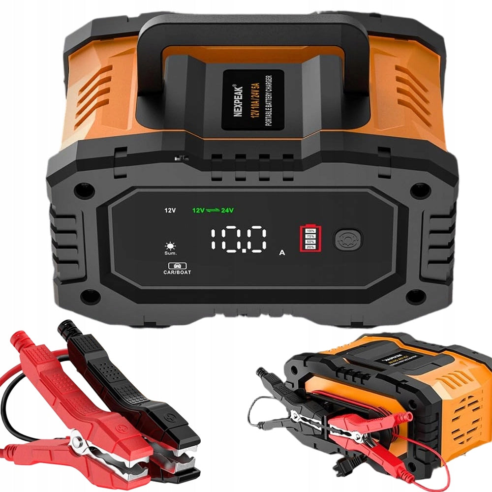 12V 24V 10A LCD BATTERY CHARGER FOR MOTORCYCLE CAR