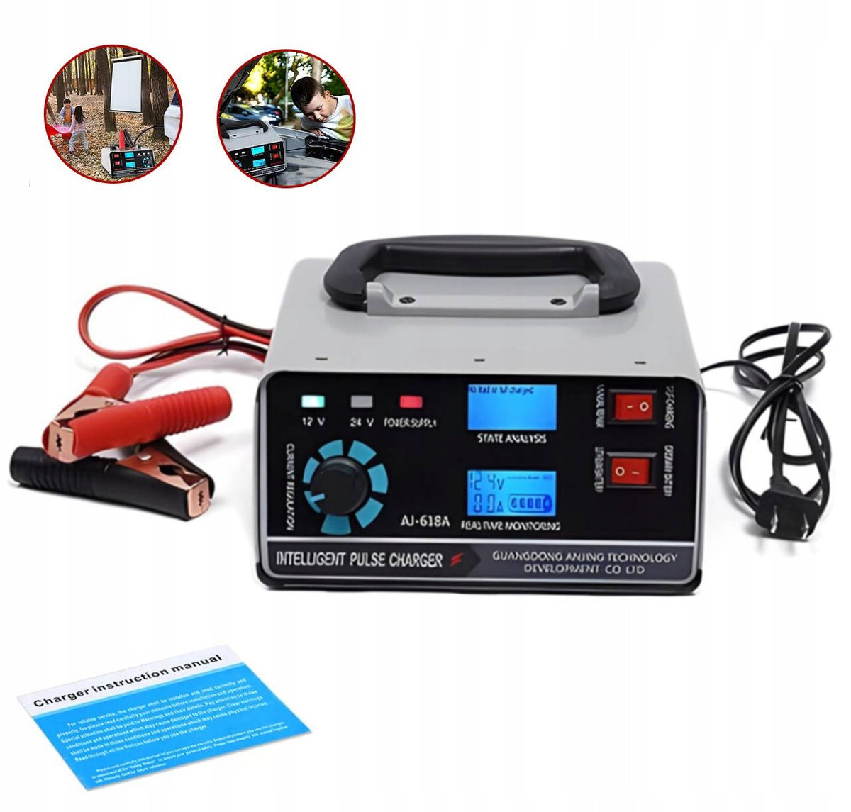 12V/24V 15A/30A Portable Rectifier with Battery Repair Function
