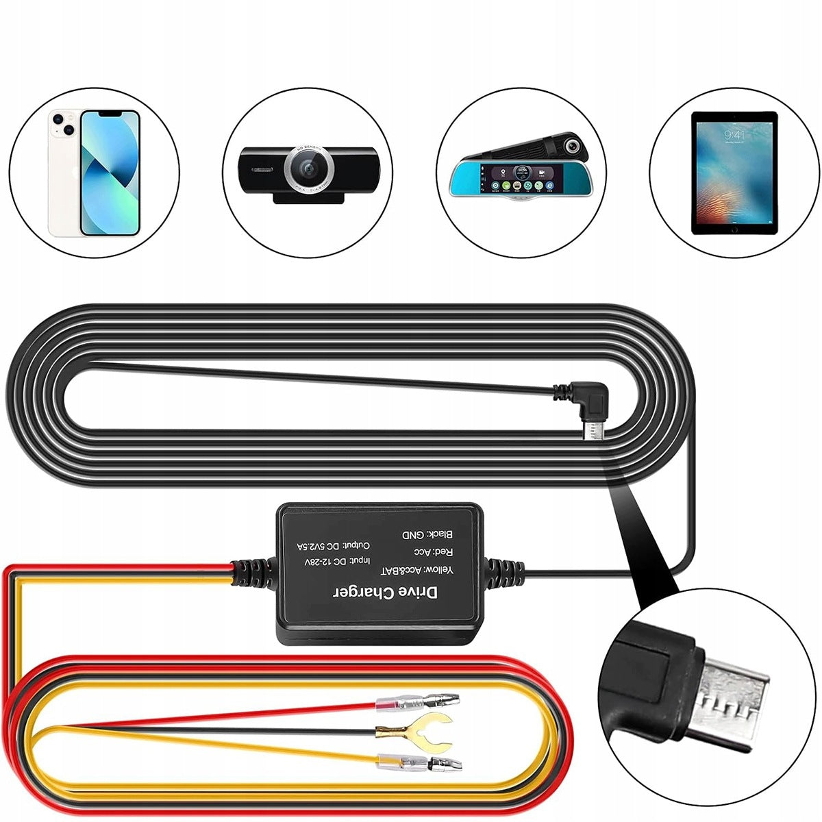 12V-24V/5V USB DVR Car Camera Mount Kit Brand no brand