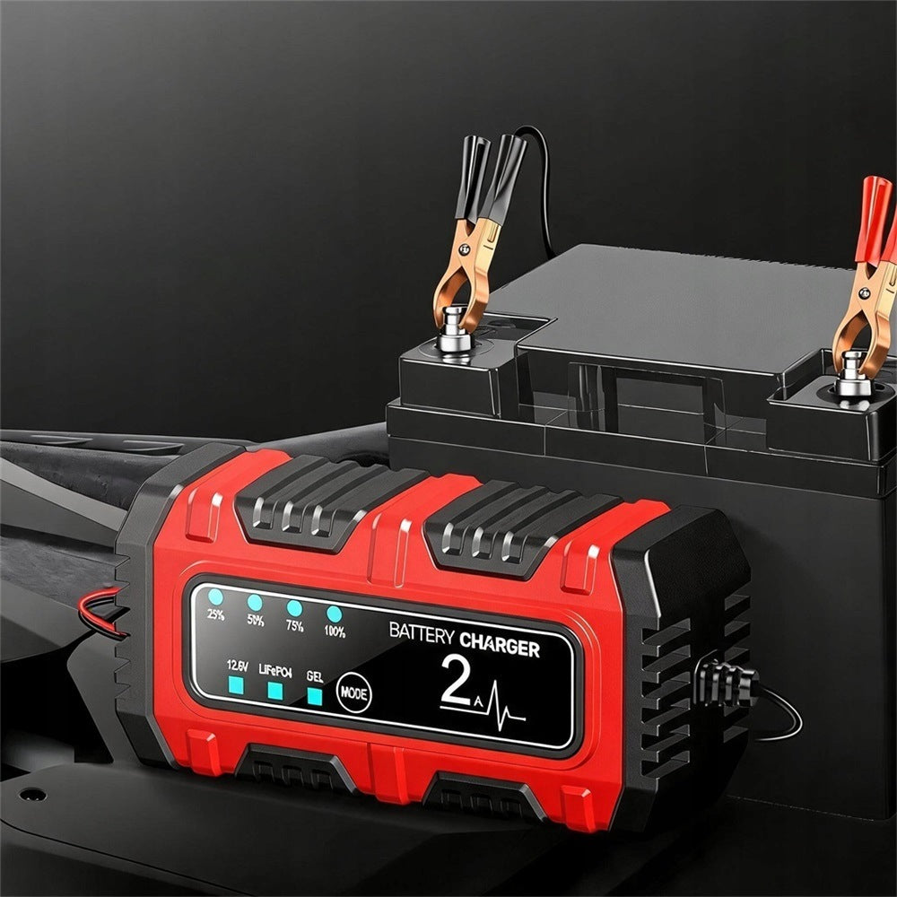 12V 24V CHARGER WITH FAN AND OVERHEATING PROTECTION RED Packaging status original
