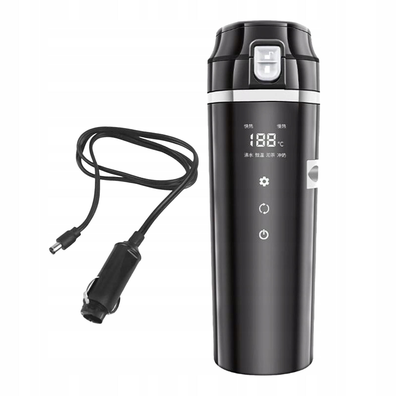12V 24V Car Kettle Boiler Stainless Steel Heating Electric Heat Water Black Brand no brand