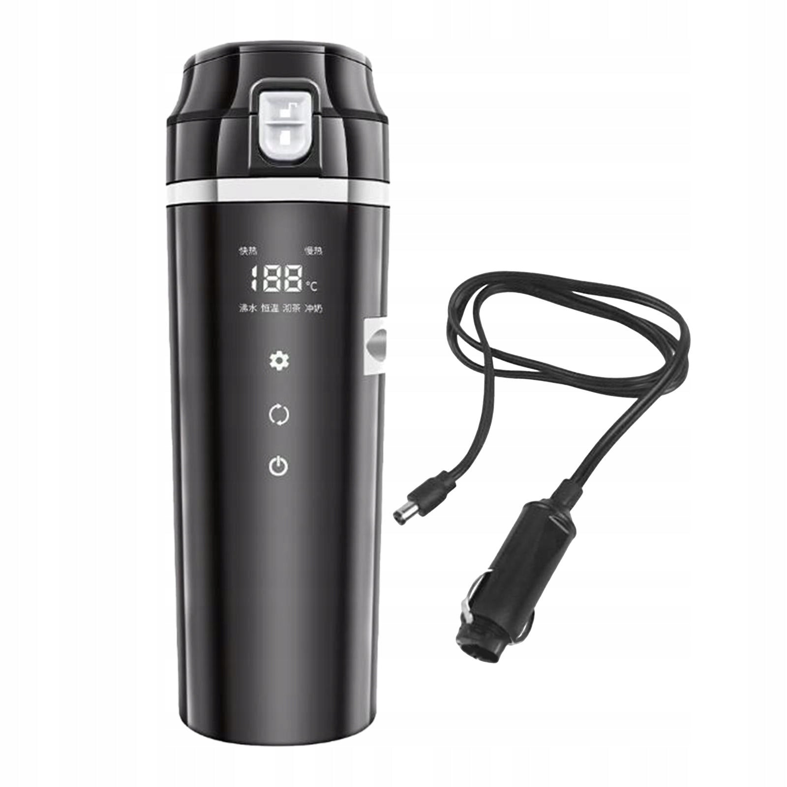 12V 24V Car Kettle Boiler Stainless Steel Heating Electric Heat Water Black