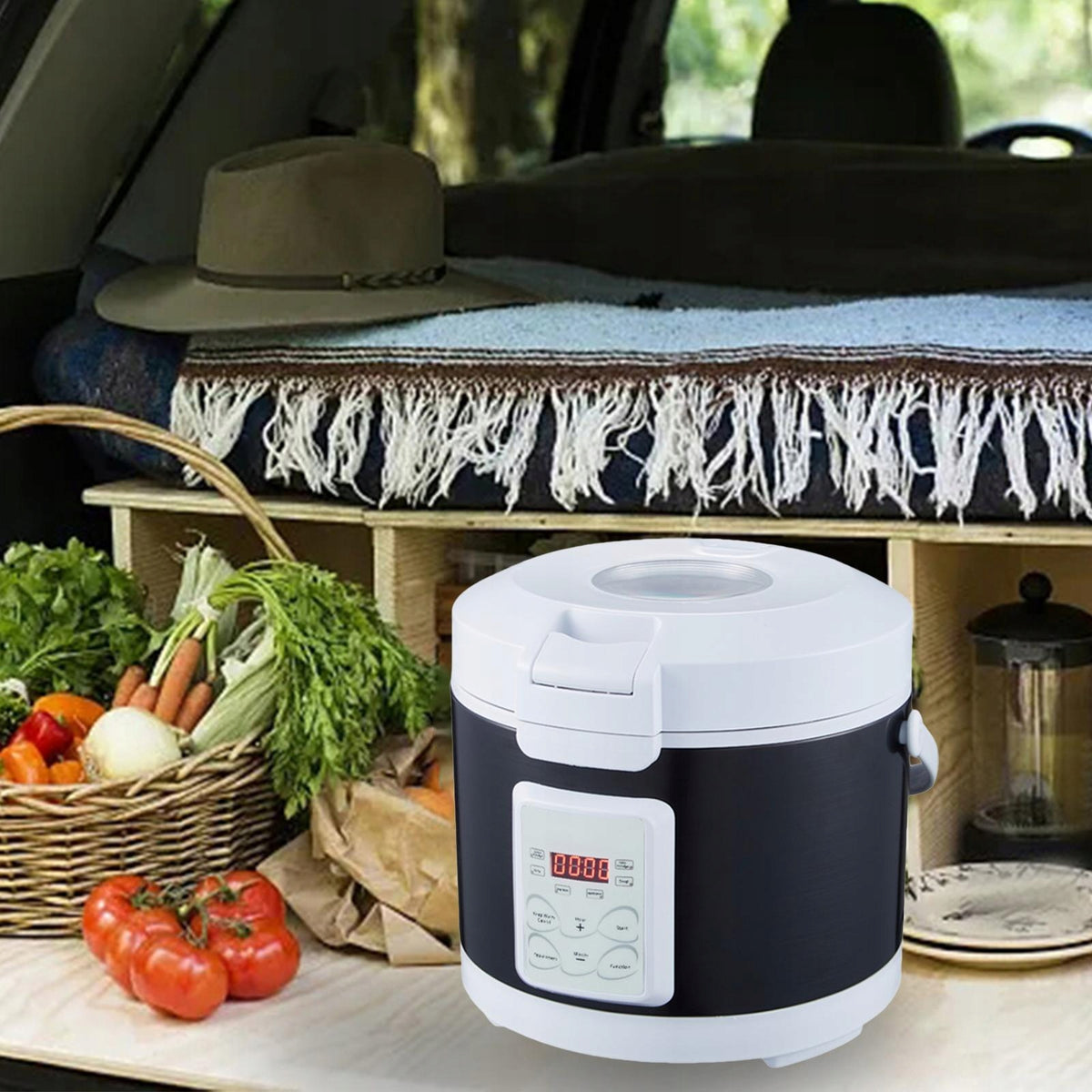 12V 24V Portable Electric Rice Cooker for Car, 3L, 26 X 23 Cm, Style B