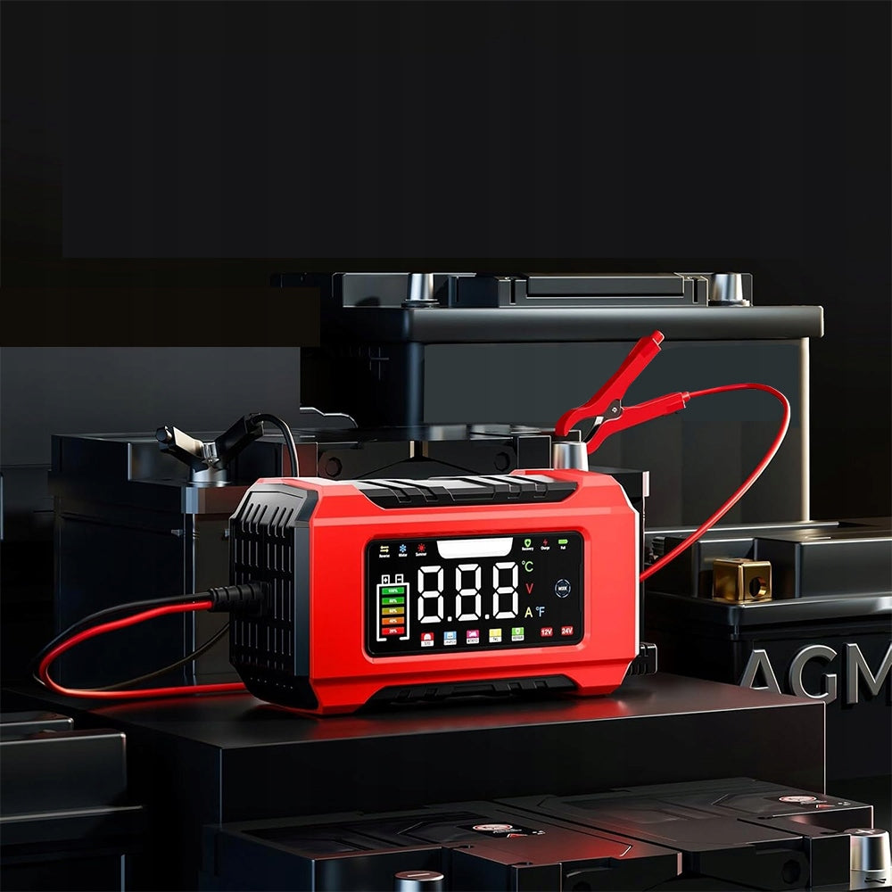 12V 24V SMART BATTERY CHARGER WITH 9 DEGREE LCD Packaging status original