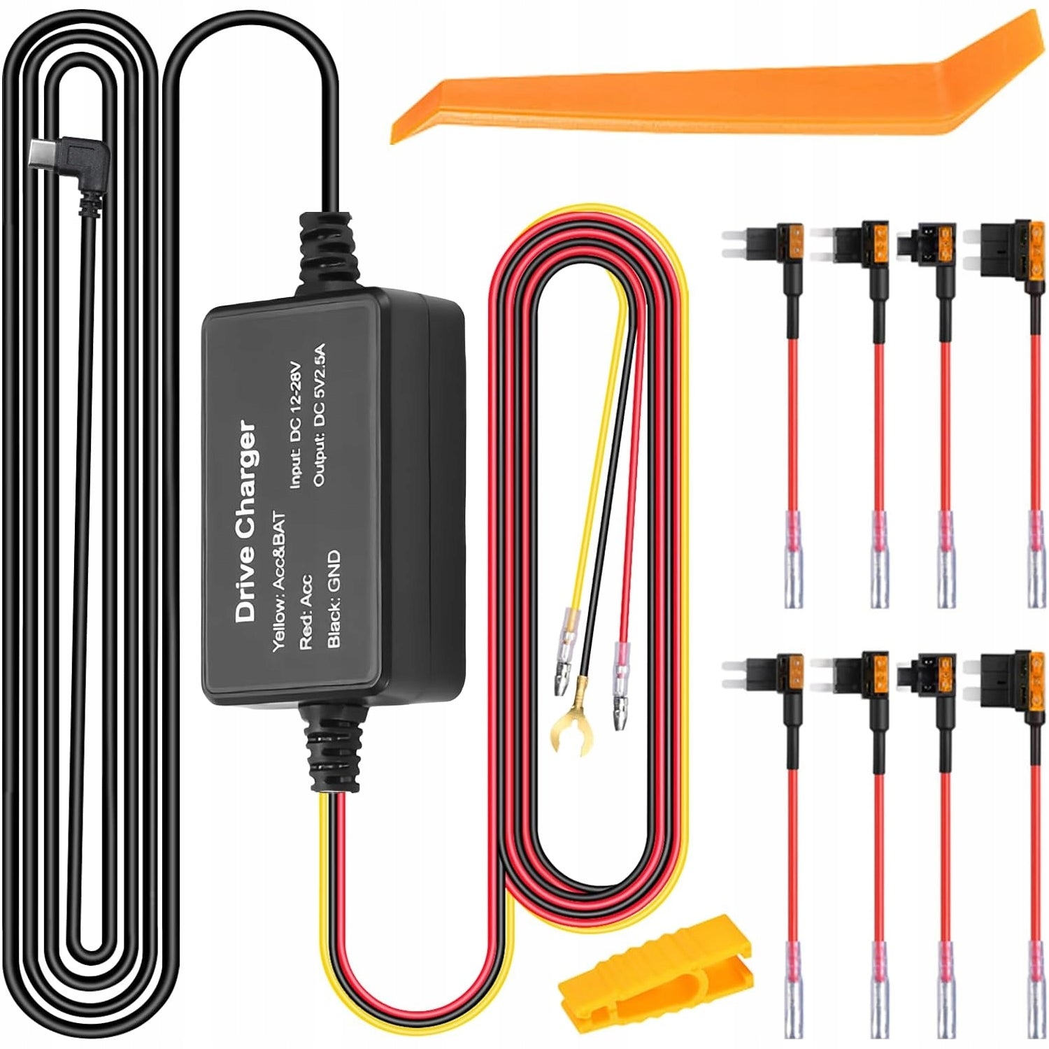 12V-24V to 5V 2,5A Car Camera Mount Kit Recording quality HD (1280 x 720)