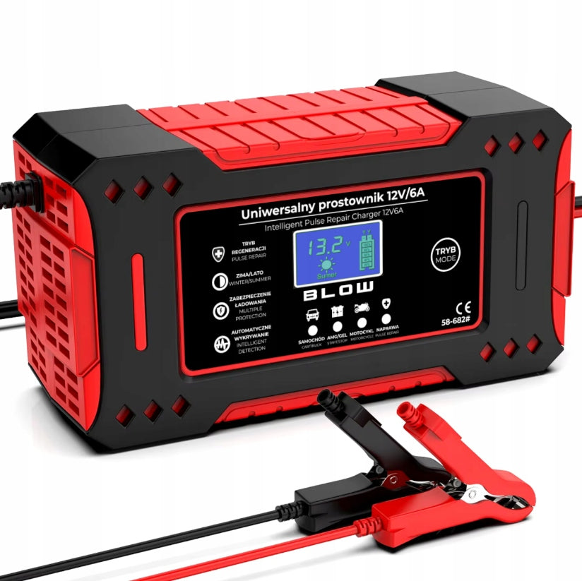 12V 6A AUTOMATIC RECTIFIER BATTERY CHARGER LCD SMART Packaging status original