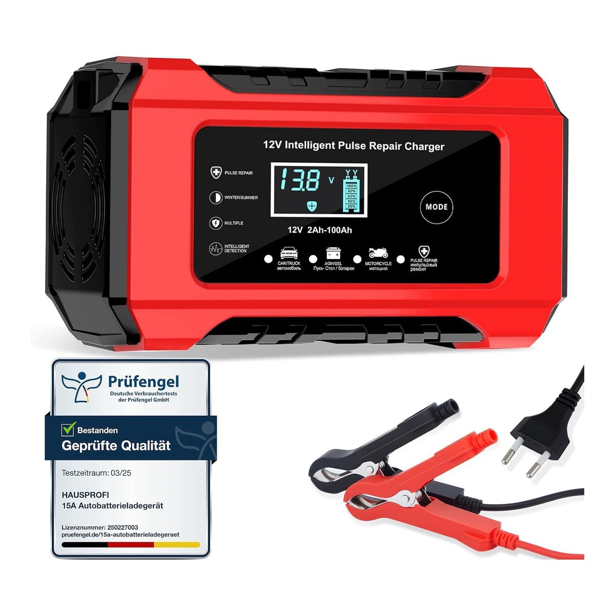 12V 6A HAUSPROFI AGM Car Battery Charger with Function