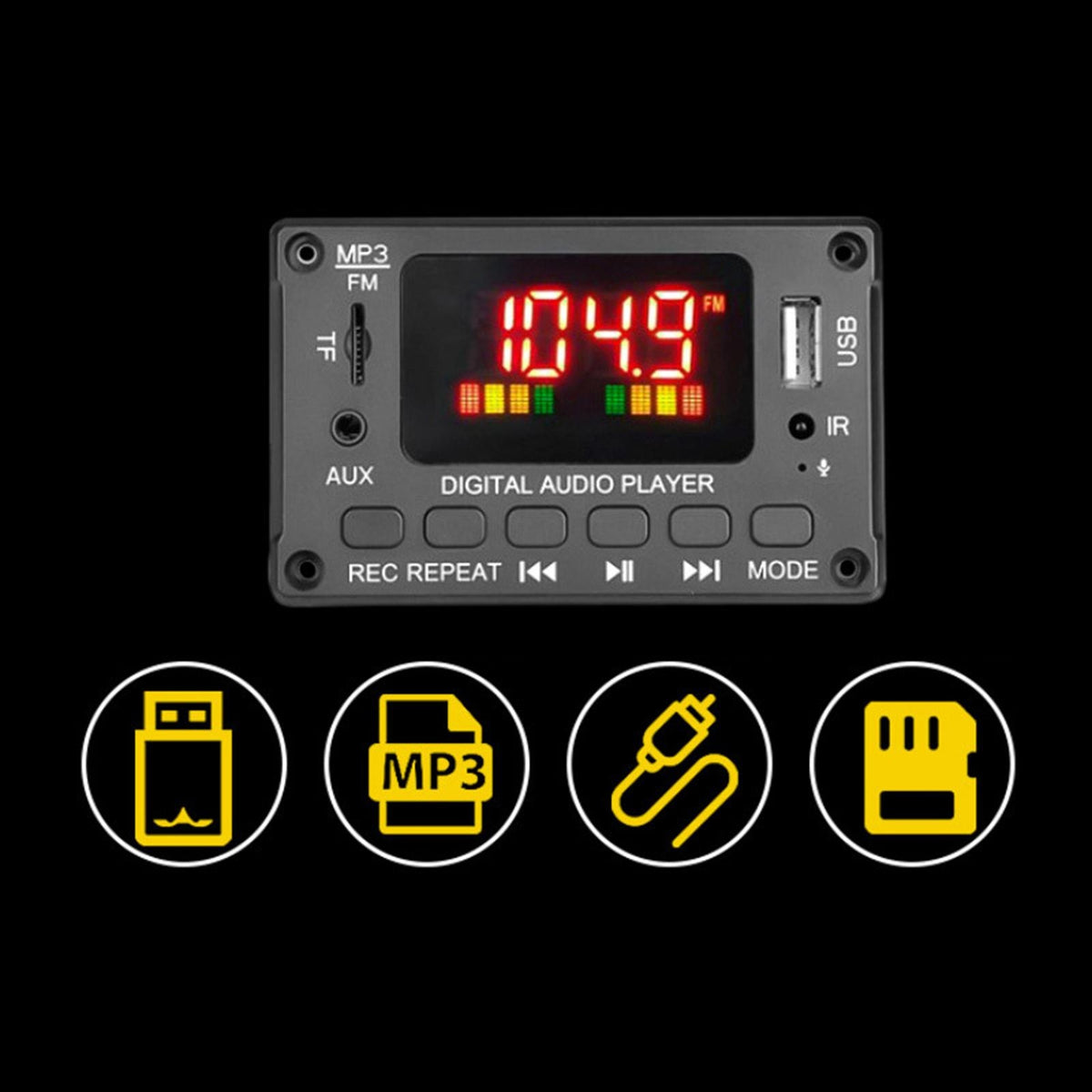 12V Bluetooth 5.0 MP3 Decoder Board, MP3 Wireless Bluetooth Speaker Manufacturer code 02368043902