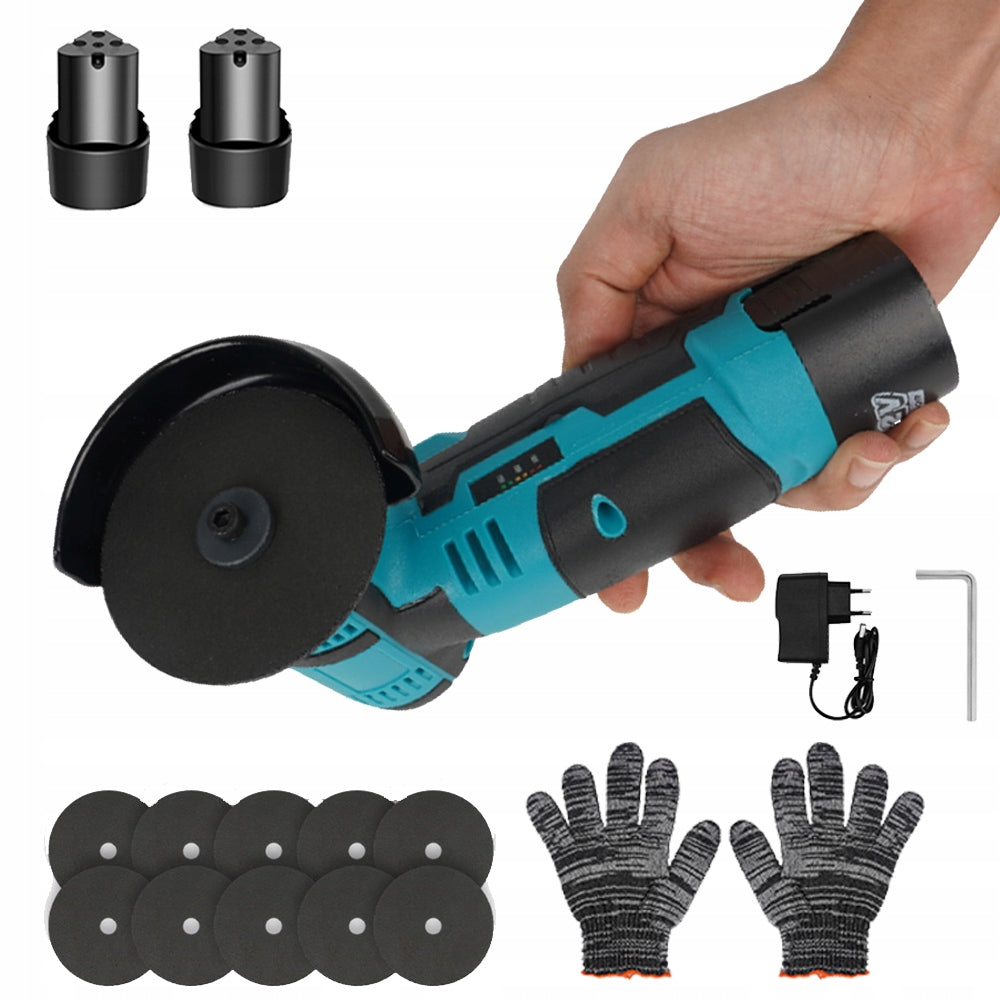 12V CORDLESS ANGLE GRINDER 75MM 19500RPM + 10 DISC 3''