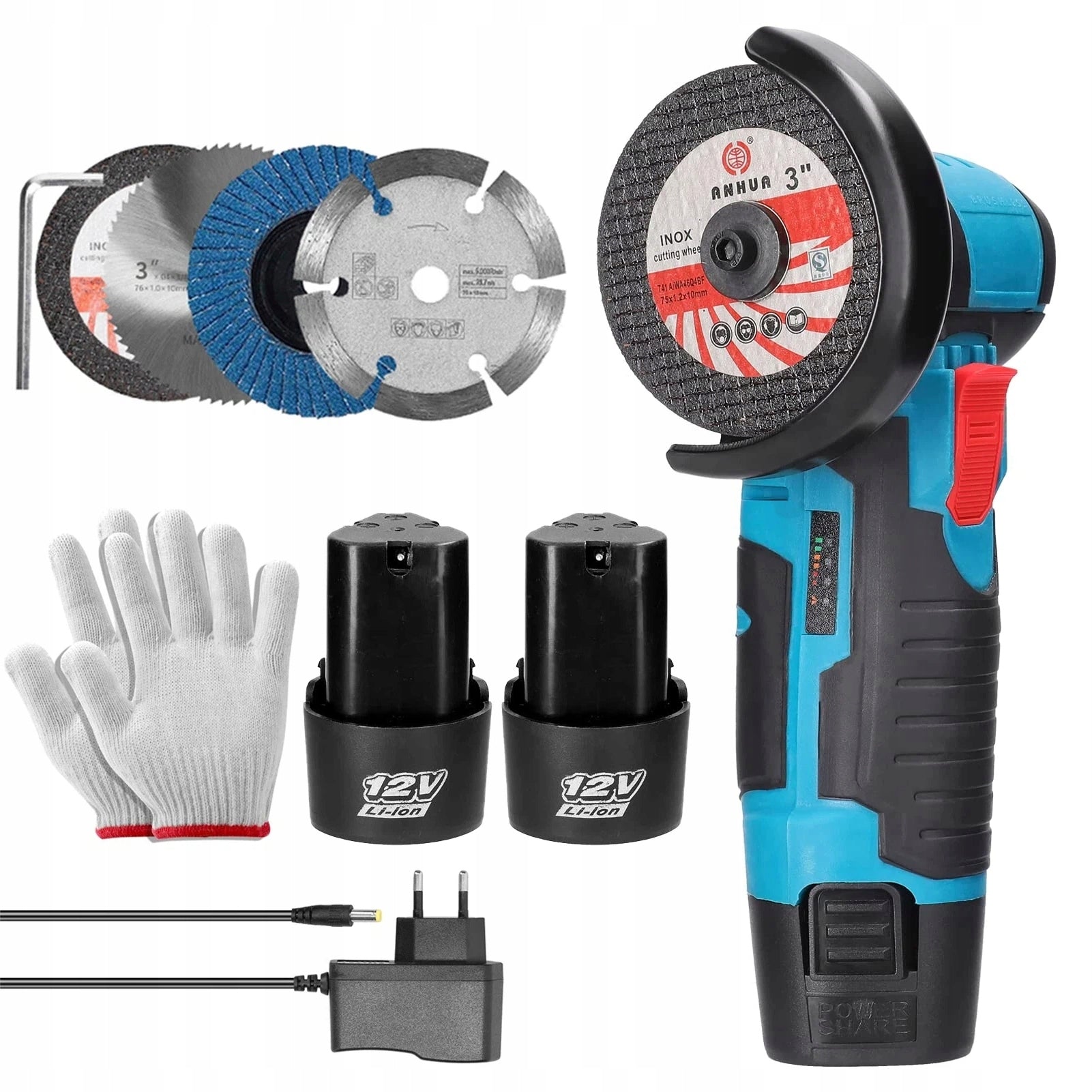 12V CORDLESS ANGLE GRINDER, PORTABLE FOR DIY AND RENOVATIONS
