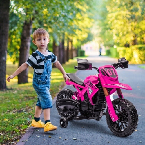 12V ELECTRIC CHILDREN'S SCOOTER WITH TRAINING WHEELS 3 KM/H FOR 3-8 YEARS Manufacturer code T3323P358099