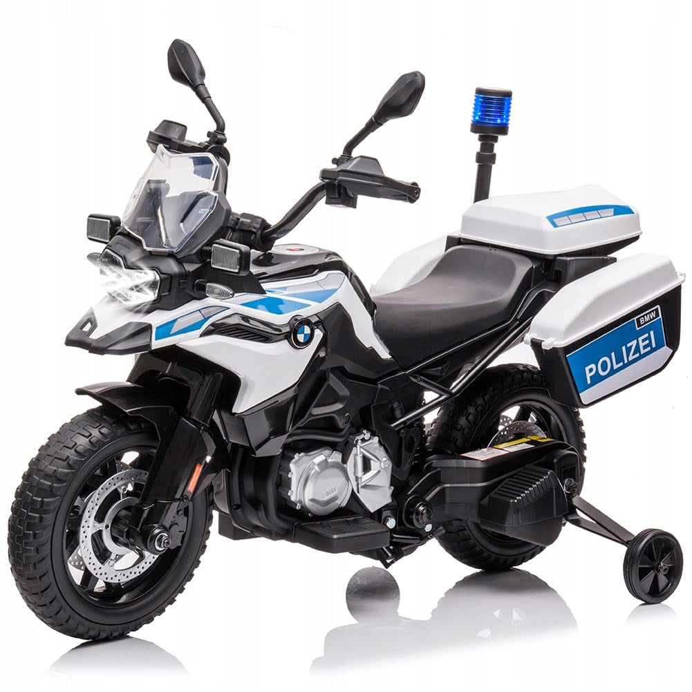 12V Kids Police Motorcycle, Dual Motor, LED Lights, EVA Wheels