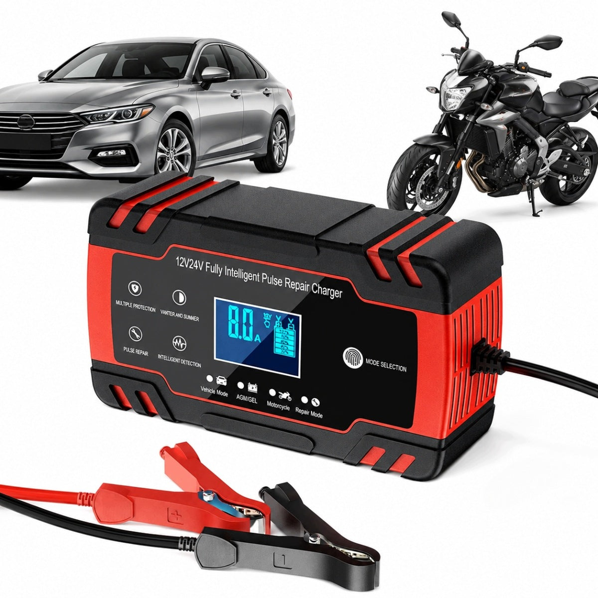 12V8A/24V4A Battery Charger, Smart Car Charger