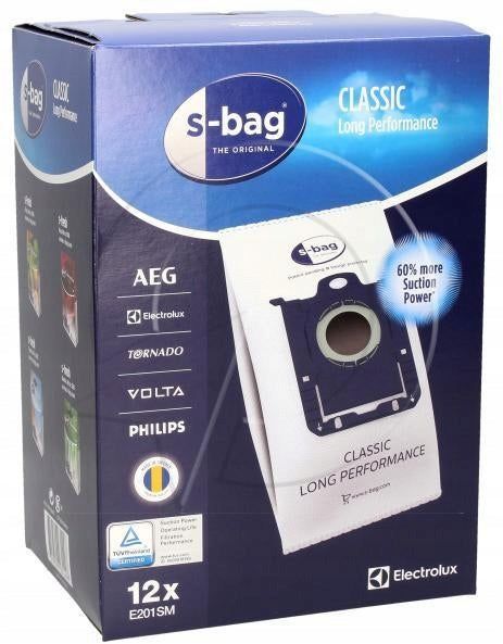 12×Vacuum cleaner bags Electrolux E201SM / S-BAG + HEPA filter Model KL6418D7DR